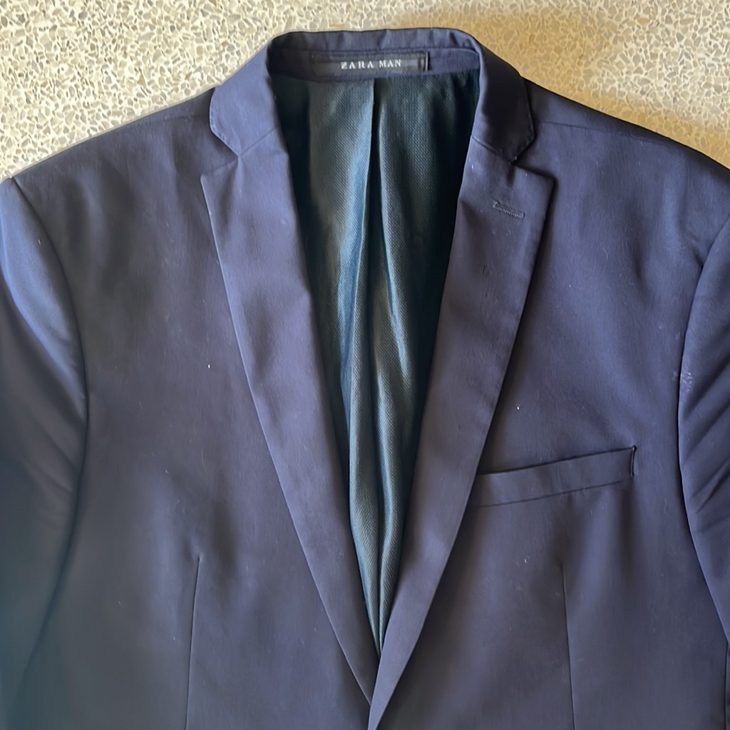 Zara Men’s Navy Slim Blazer 40r